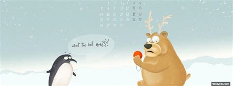 funny penguin christmas Photo Facebook Cover