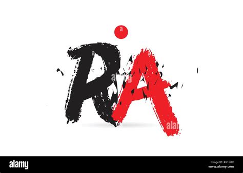 Design Of Alphabet Letter Combination Ra R A With Grunge Texture And