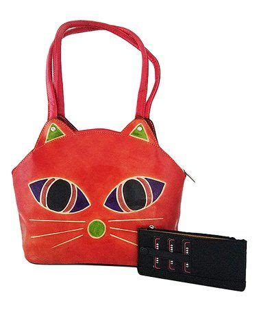 Love This Red Hand Painted Leather Cat Tote Wallet Set On Zulily