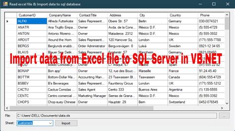 VB NET Tutorial Read Excel File Import Data From Excel To SQL Server