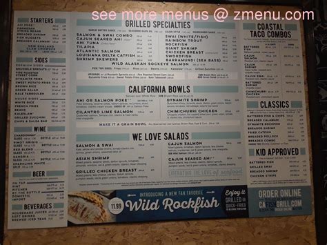 Online Menu of California Fish Grill Restaurant, Cerritos, California ...