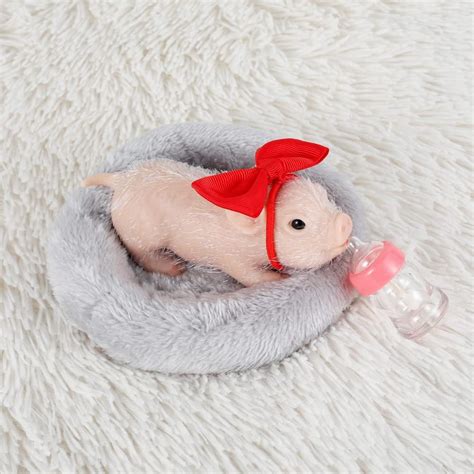 Eummy Adorable Silicone Pig Toy Kids Dolls Realistic