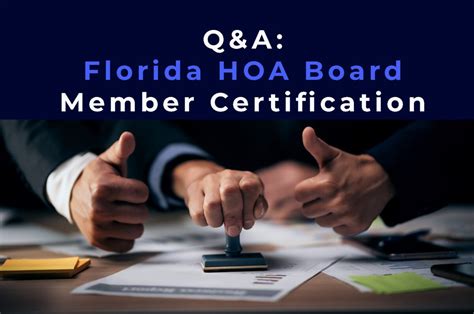 Qanda Florida Hoa Board Member Certification South Florida Law Pllc