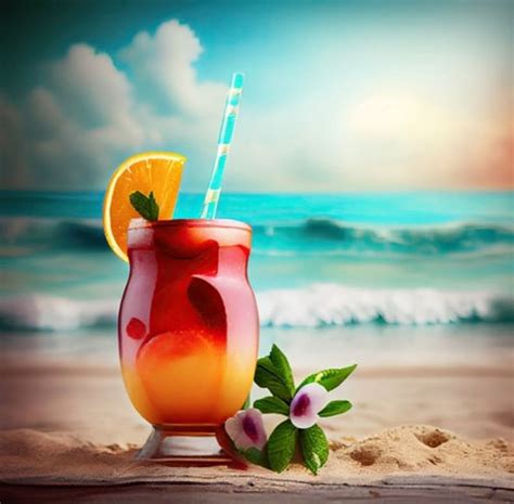 Cocktail With Orange And Mint Cocktail Beach Glass Sunset Hd Wallpaper Peakpx