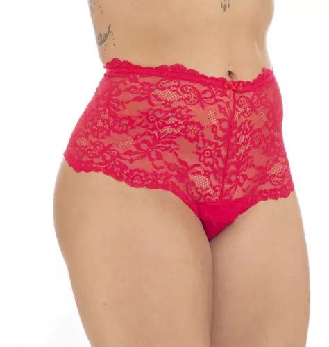 Calcinha Shortinho Hot Pants Renda Cintura Alta Cós Alto MercadoLivre