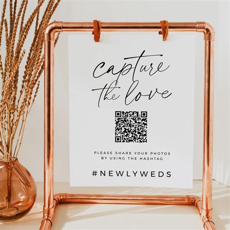 Comparta El Código Qr De Amor Para Bodas Capture El Signo De Hashtag De Amor Signo De Boda