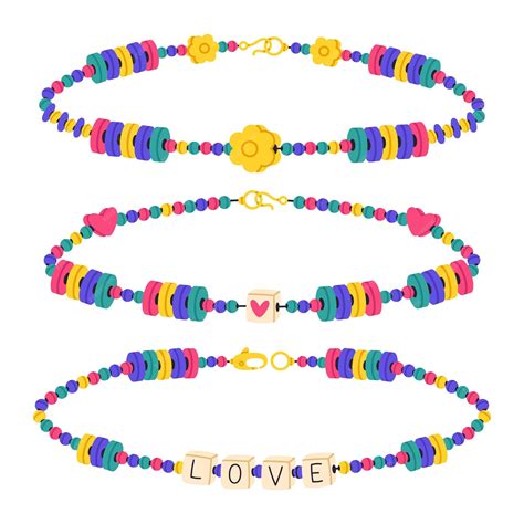 Premium Vector Handcraft Friendship Bracelets Plastic Bead Bracelets