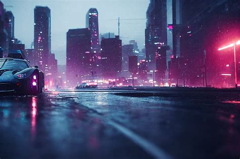 Online crop | HD wallpaper: cyberpunk, sports car, neon | Wallpaper Flare