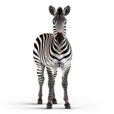 Premium Photo Zebra Isolated On White Front View Ai Generative