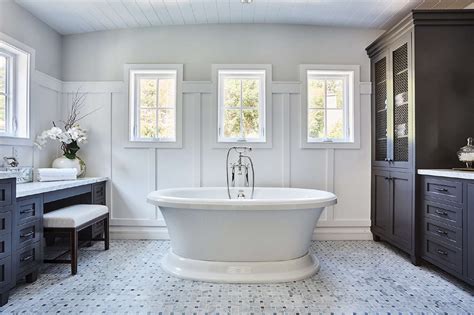 Black Bathroom Linen Cabinet With Metal Lattice Cabinet Doors Transitional Bathroom Atelier