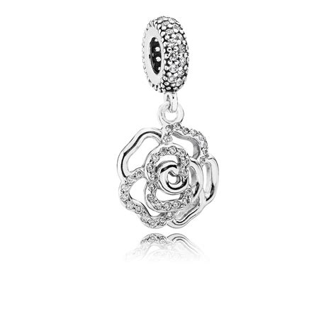 Pandora Rose Silver Dangle With Cubic Zirconia Pandora Jewelry