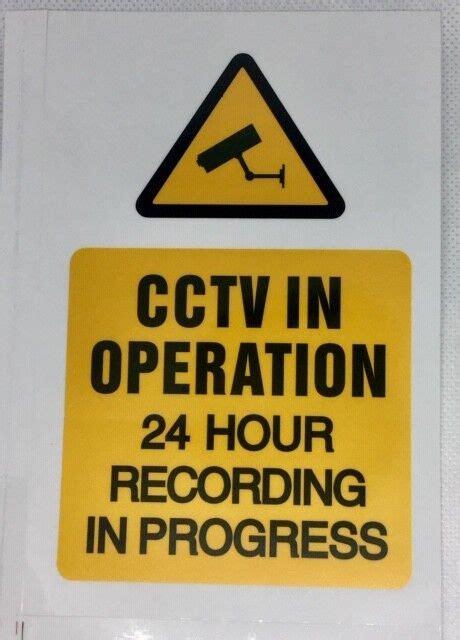 CCTV OPERATION 24 HOUR RECORDING IN PROGRESS Sign Sticker Free P P A5