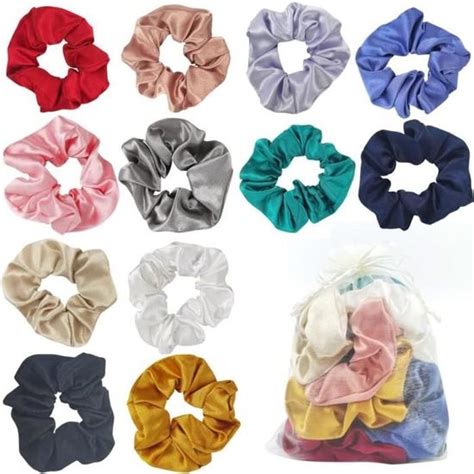 Chouchous Cheveux Soie 12 PCS Élastique Bandes De Cheveux Chouchou