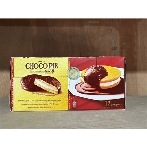 Jual Lotte Chocopie Coklat Marshmallow Isi 12 Pcs Shopee Indonesia