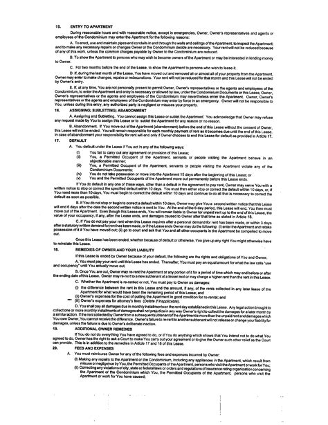 Standard Form Of Condominium Lease Agreement Edit Fill Sign Online