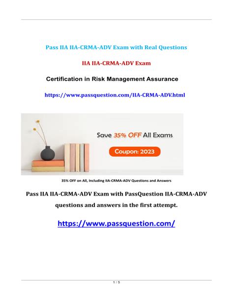 Iia Crma Adv Certification In Risk Management Assurance Exam Questions