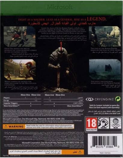 Crytek Ryse Son Of Rome Legendary Edition Xbox One Buy Best Price