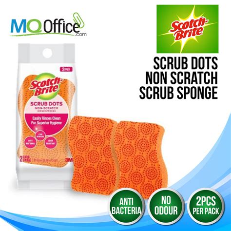 3M Scotch Brite Scrub Dots Non Scratch Scrub Sponge 1 Pc 2 Pc Pack