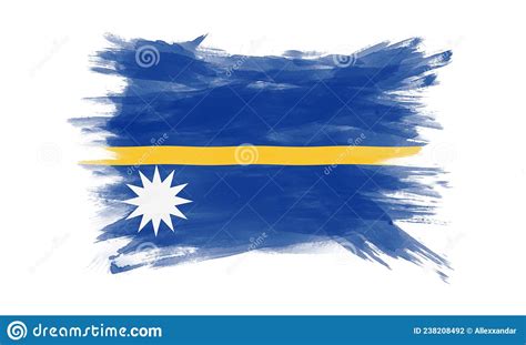 Bandera De Nauru Derrame De Pincel Bandera Nacional Foto De Archivo