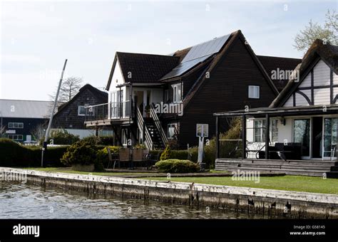 Riverside Houses Near Horning On The River Bure In The Norfolk Broads