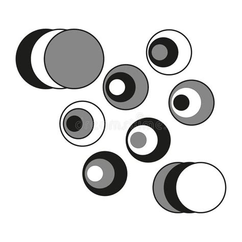 Abstract Gray Circles In Circles Geometric Art Vector Illustration