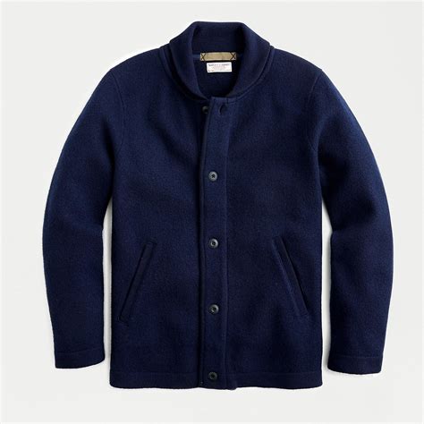 J.Crew Wallace & Barnes Boiled Merino Wool Deck Jacket in Navy (Blue ...