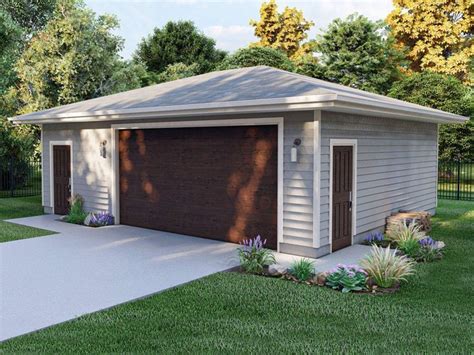 2 Car Garage Plan With Hip Roof Shop Building Plans