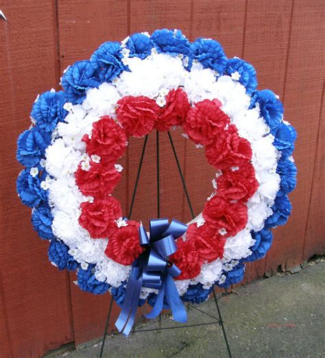 25e Veterans Day Memorial Wreath Of Silk Flowers 24 Inch National