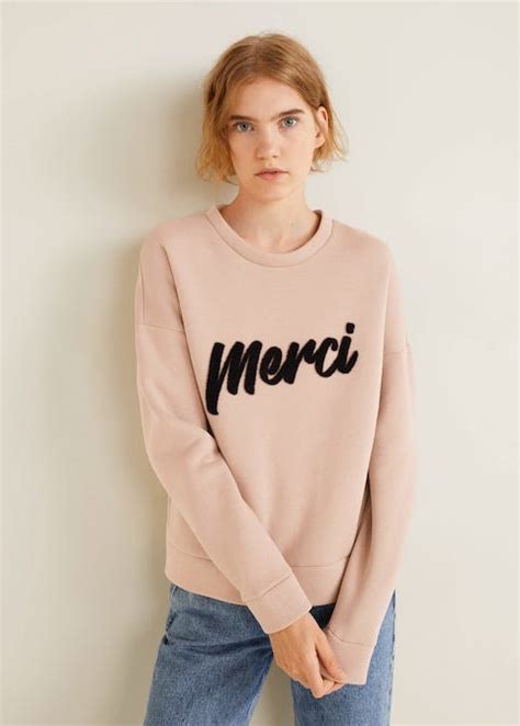 Mango Message Textured Sweatshirt