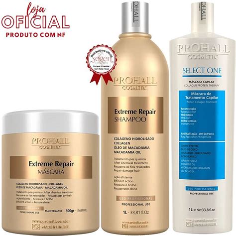 Prohall Progressiva Select One 1L Máscara Extreme Repair e Shampoo