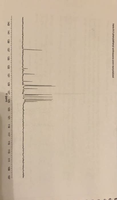 Solved Trans 9 2 Phenylethenyl Anthracene Cnme Recrystalized