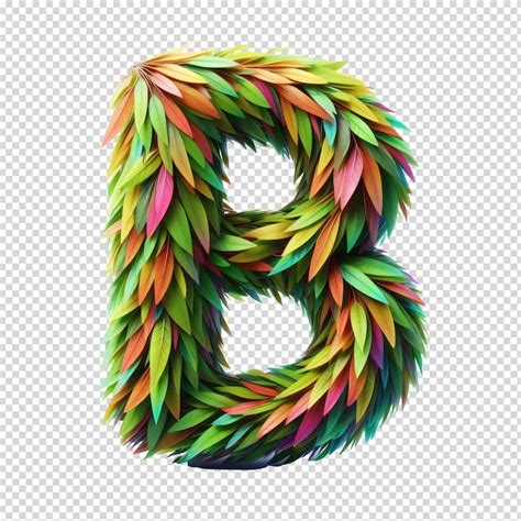 Premium Psd A Colorful Letter B Made From Colored Feathers