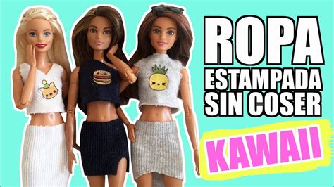 C Mo Hacer Ropa Sin Coser Para Barbie Kawaii Ropa Para Mu Ecas Youtube