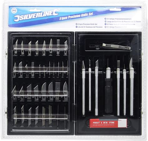 Silverline Hobby Knife Set 51pce 251239 Uk Diy And Tools