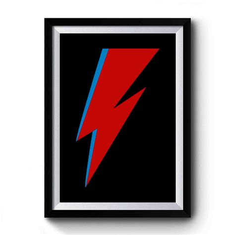 David Bowie Lightning Bolt Retro Premium Poster