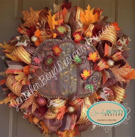 Vibrant Fall Pumpkin Deco Mesh Wreath For A Stunning Autumn Display