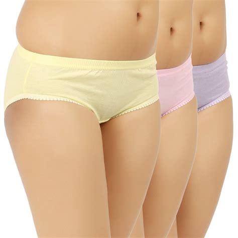 Buy Jil Delux Multicolor Plain Panty Womens Panties Combo Pack Of 3 Assd Cotton Briefs For