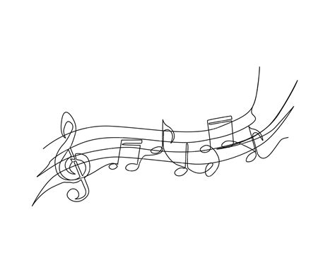 Premium Vector Continuous Line Art Of Music Note One Line Drawing