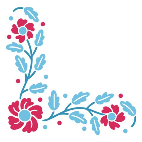 Design Png E Svg De Design Floral Flores Azuis E Rosa Para Camisetas