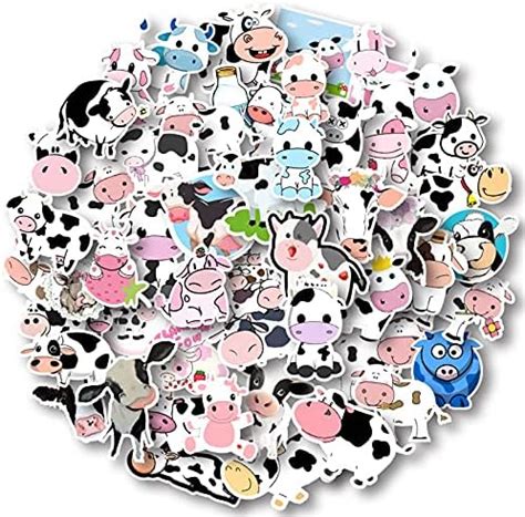 Amazon.com: Cute Cow Stickers, Animal Stickers for Kids Teens, 50Pcs ...