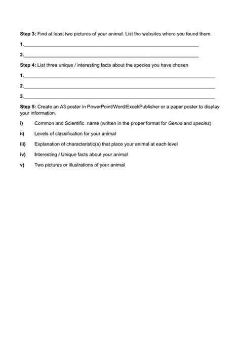 8 Classification Wk 9 Mrs Morritt Science