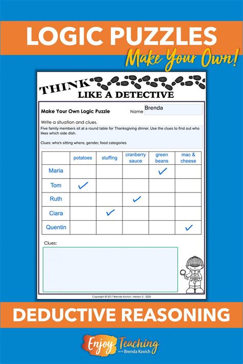 Free Printable Deductive Reasoning Skills Worksheets Learning How To