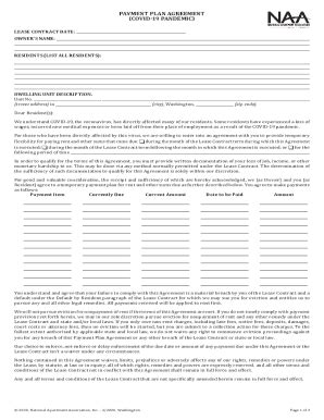 Fillable Online Payment Plan Agreement Fax Email Print Pdffiller