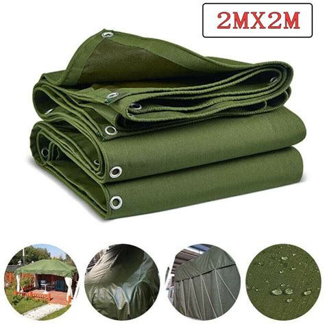 3 Sizes Army Heavy Duty Canvas Tarp Tarpaulin Dustproof Waterproof Sun