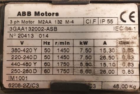 Abb Motors M2aa 132 M 4 Hos Bv