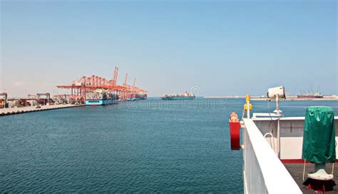 Container Terminal, Port Salalah, Oman, Indian Ocean Stock Photo ...