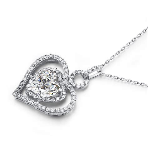 3 Carat Created Diamond 925 Sterling Silver Heart Pendant Necklace Xfn