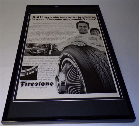 Al Unser Firestone Tires Framed X Original Vintage Advertising