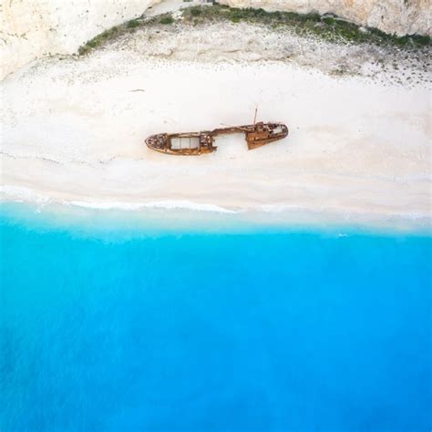 Zakynthos Ilha Mar Gr Cia Naufr Gio Navagio Praia Viagem F Rias Drone