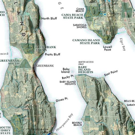 Whidbey Island Washington Map 24 In X 18 In Etsy